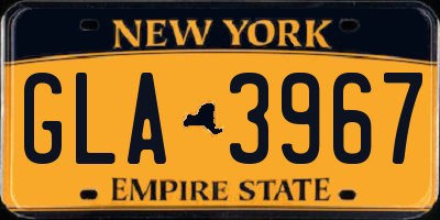 NY license plate GLA3967