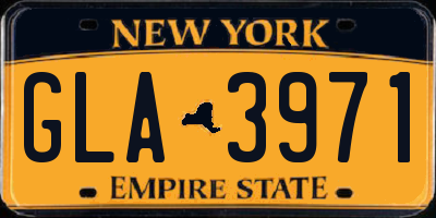 NY license plate GLA3971