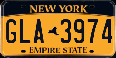 NY license plate GLA3974