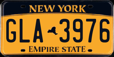 NY license plate GLA3976