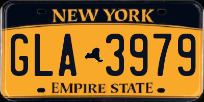 NY license plate GLA3979