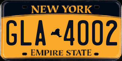 NY license plate GLA4002