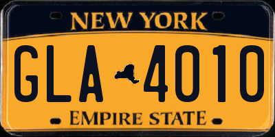NY license plate GLA4010