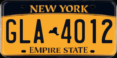 NY license plate GLA4012