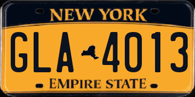 NY license plate GLA4013