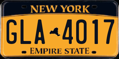NY license plate GLA4017
