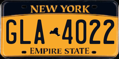NY license plate GLA4022
