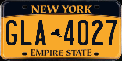 NY license plate GLA4027