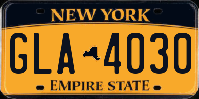 NY license plate GLA4030