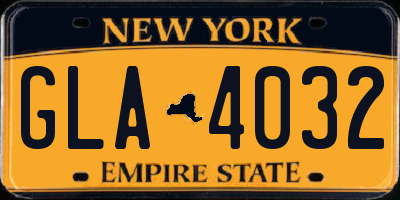 NY license plate GLA4032