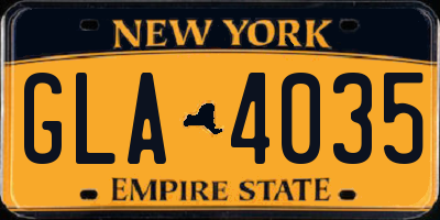 NY license plate GLA4035