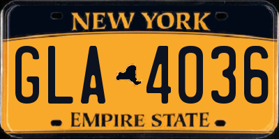 NY license plate GLA4036