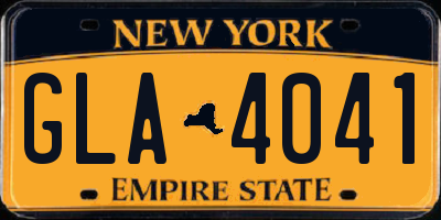 NY license plate GLA4041