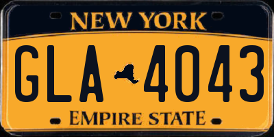 NY license plate GLA4043