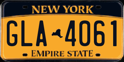NY license plate GLA4061
