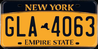 NY license plate GLA4063