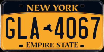 NY license plate GLA4067