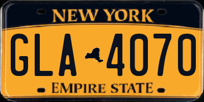 NY license plate GLA4070