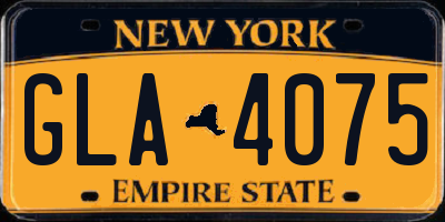 NY license plate GLA4075