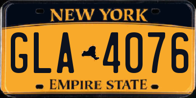 NY license plate GLA4076