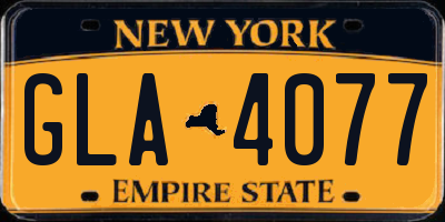 NY license plate GLA4077