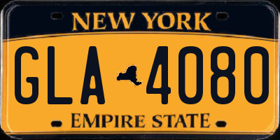 NY license plate GLA4080