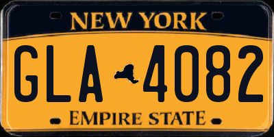 NY license plate GLA4082