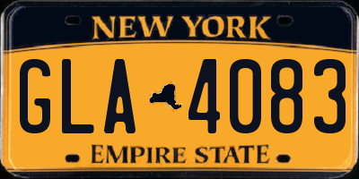 NY license plate GLA4083