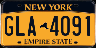 NY license plate GLA4091