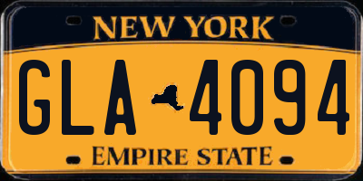 NY license plate GLA4094