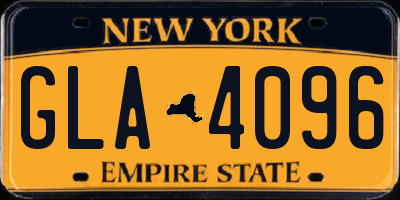 NY license plate GLA4096
