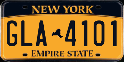 NY license plate GLA4101