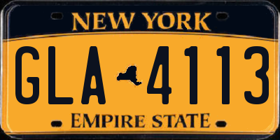 NY license plate GLA4113