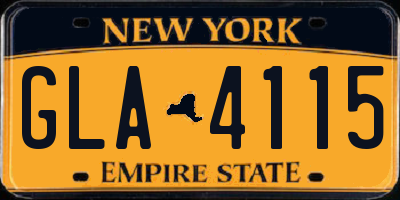 NY license plate GLA4115