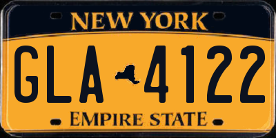 NY license plate GLA4122