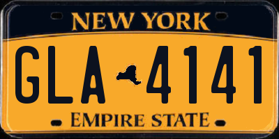 NY license plate GLA4141