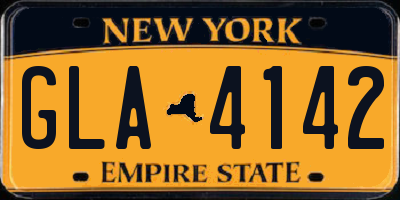 NY license plate GLA4142
