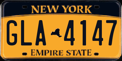 NY license plate GLA4147