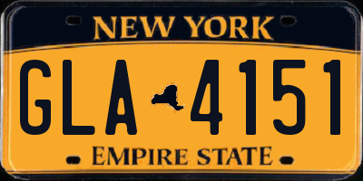 NY license plate GLA4151