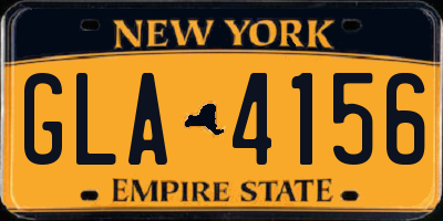 NY license plate GLA4156
