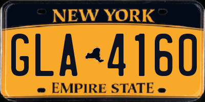 NY license plate GLA4160