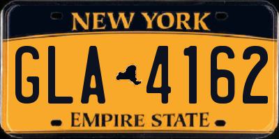 NY license plate GLA4162