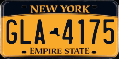 NY license plate GLA4175