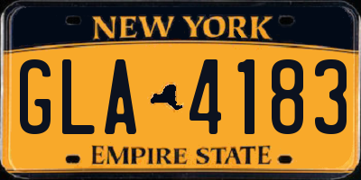 NY license plate GLA4183