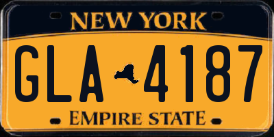 NY license plate GLA4187