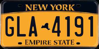 NY license plate GLA4191