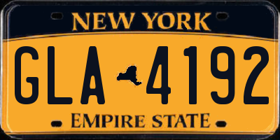 NY license plate GLA4192