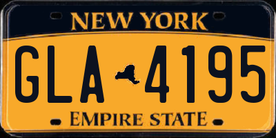 NY license plate GLA4195