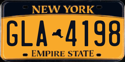 NY license plate GLA4198