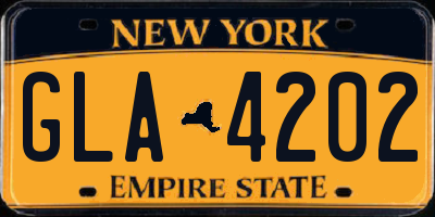 NY license plate GLA4202